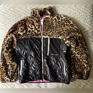 SANDY LIANG Dean Faux-Fur Mixed Leopard Print Fleece Jacket S